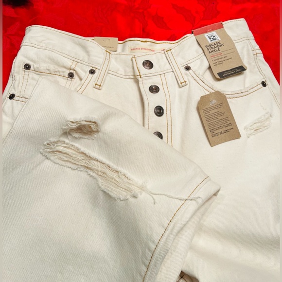 LEVIS DENIM RIBCAGE STRAIGHT ANKLE PANTS 28 X 27, NWT. 💯cotton - Picture 4 of 6